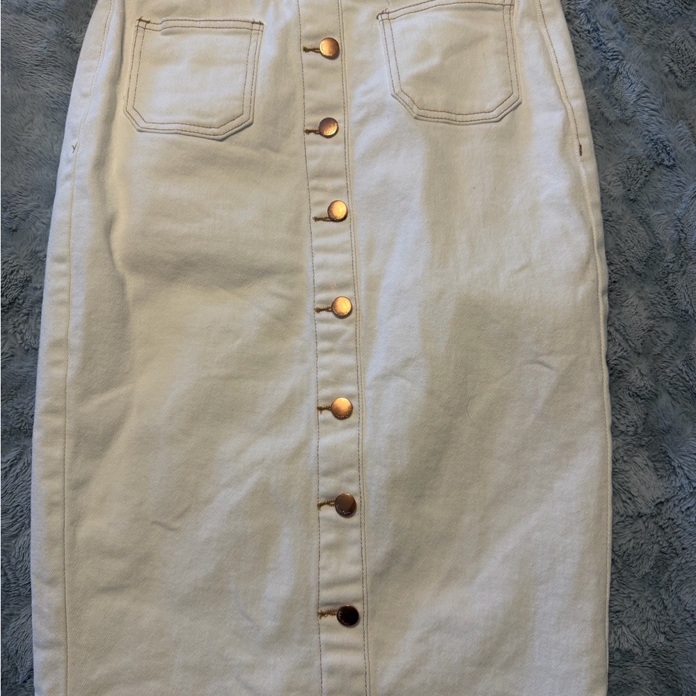 White Denim Pencil skirt size 6